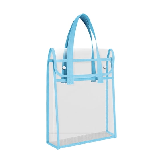 Kyusrd Transparent PVC Tote Bag Large Capacity School Handbag Double-Layer Suitable for Students To Carry Books