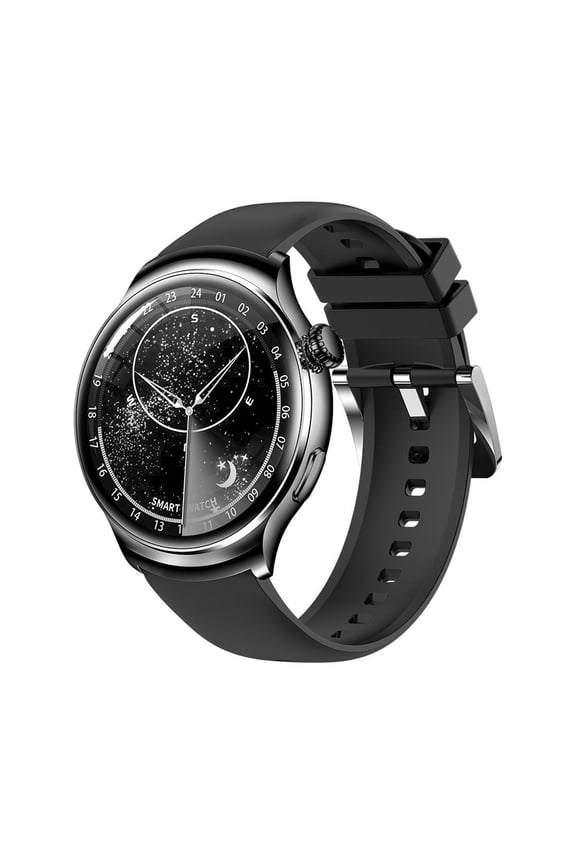 Watches Clearance!Smart Wearable Watch Multifunction Hd Round Screen Wireless Magnetic Charging Custom Dial Motion Record Ip68 Watertightness Bluetooth Music Playback Function, Black