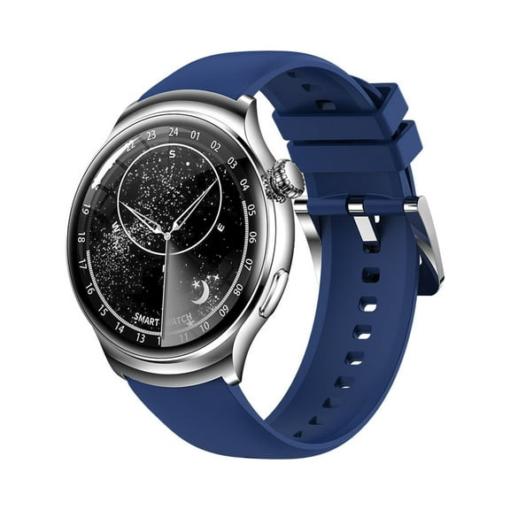 Kyusrd Watches Clearance!Smart Wearable Watch Multifunction Hd Round Screen Wireless Magnetic Charging Custom Dial Motion Record Ip68 Watertightness Bluetooth Music Playback Function, Blue