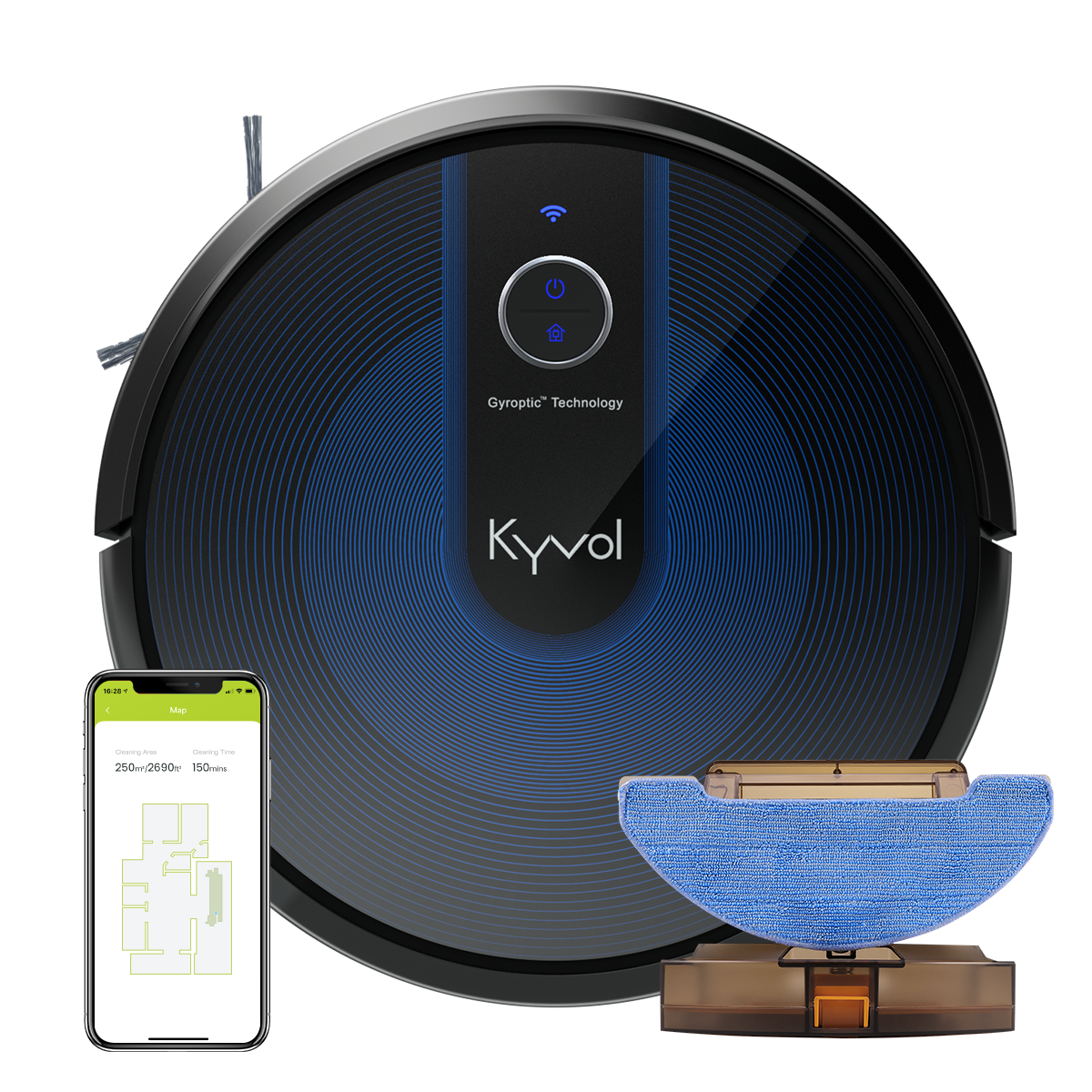 Kyvol Cybovac E31 Robot Vacuum, Sweeping & Mopping Robot Vacuum Cleaner with 2200Pa Suction, Smart Navigation, 150 mins Runtime, Works with Alexa, Self-Charging, Ideal for Pet Hair, Floor and Carpets - image 1 of 10