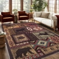 thumbnail image 1 of Kzaei 5'x7' Area Rug for Living Room, Rustic Cabin Non-Slip Low Pile Print Pattern Southwestern Rug, 1 of 6