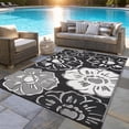 thumbnail image 1 of Kzaei Waterproof Outdoor Rug, 4'x6' Reversible Plastic Camping Area Rugs, Black & White, 1 of 8