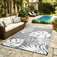 thumbnail image 1 of Kzaei Waterproof Outdoor Rug, 4'x6' Reversible Plastic Camping Area Rugs, Gray, 1 of 8