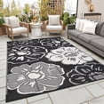 thumbnail image 1 of Kzaei Waterproof Outdoor Rug, 5'x8' Reversible Plastic Camping Area Rugs, Black & White, 1 of 7
