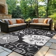 thumbnail image 1 of Kzaei Waterproof Outdoor Rug, 8'x10' Reversible Plastic Camping Area Rugs, Black & White, 1 of 8