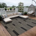 thumbnail image 1 of Kzaei Waterproof Outdoor Rug, 9'x12' Reversible Plastic Camping Area Rugs, Black & Brown, 1 of 7