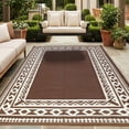 thumbnail image 1 of Kzaei Waterproof Outdoor Rug, 9'x12' Reversible Plastic Camping Area Rugs, Brown, 1 of 8