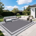 thumbnail image 1 of Kzaei Waterproof Outdoor Rug, 9'x18' Reversible Plastic Camping Area Rugs, Gray & White, 1 of 6