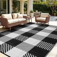 thumbnail image 1 of Kzaei Waterproof Outdoor Rug, 5'x8' Reversible Plastic Camping Area Rugs, Black, 1 of 6