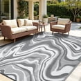 thumbnail image 1 of Kzaei Waterproof Outdoor Rug, 5'x8' Reversible Plastic Camping Area Rugs, Gray, 1 of 7