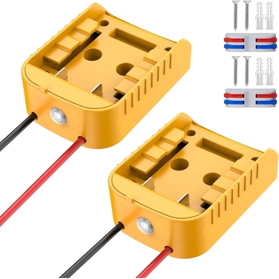 Kzreect 2 pack Power Wheel Adapter Compatible with Dewalt 20V Battery, Overdischarge & Overcurrent Protection with Switch for DIY RC Robotics