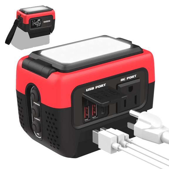 Kzreect 240W Pure Sine Wave Power Inverter for Mil-w-k 18V, 7A Fast Charger, 20V to 120V, Portable Power Station with 4 Outputs & LED for Camping Power Outage