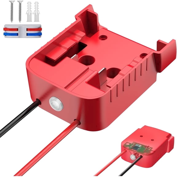 Kzreect Power Wheel Adapter Compatible with Mil-w-k18V Battery, Overdischarge & Overcurrent Protection with Switch for DIY RC Cars