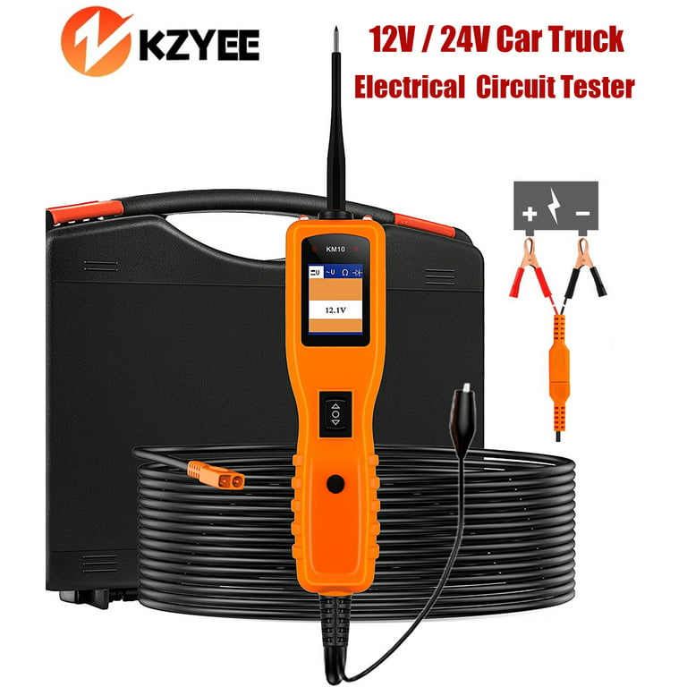 KZYEE KM10 Car Truck Power Circuit Probe Kit Automotive Electrical Circuit  Tester Digital Voltage Resistance Tester Multimeter 