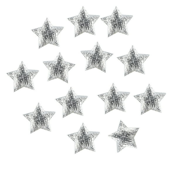 L 100Pcs Christmas Star Confetti 2Cm Gold Silver White Cloth Material For Party Decorations Crafts