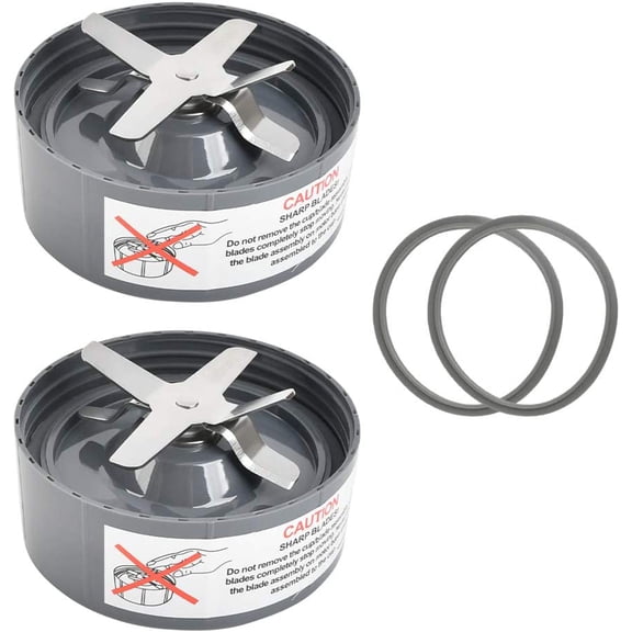 L 2 Pack Replacement Extractor Blades and 2 Extra Silicone Rubber Gasket Seal Rings, Replacement Blades Parts Compatible with Nutribullet 600w & 900w NB-101B NB-101S NB-201 Juicer Blenders
