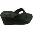 thumbnail image 1 of L-2155HH Women High Wedge Platform Slides Flip Flop Open Toe Sandal Black, 1 of 6