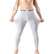 UKAP L-3XL Men Pants Warm Long Johns Winter Elasticity Thermal Underwear Baselayer Leggings Pants Bottom Sleepwear