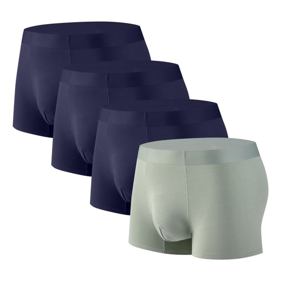 L-4X Big & Tall Mens Boxer Briefs 4 Pack Plus Size High Waisted Modal Underwear Multipack Stretchy Quick-Drying Breathable Workout Boxers