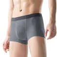 thumbnail image 1 of L-4X Big & Tall Mens Silk Boxer Briefs Lightweight Breathable Underwear Solid Color Mid Waisted Stretchy Lightweight Basic Athletic Seamless-Boxers, 1 of 7