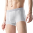 thumbnail image 1 of L-4X Big & Tall Mens Silk Boxer Briefs Lightweight Breathable Underwear Solid Color Mid Waisted Stretchy Lightweight Basic Athletic Seamless-Boxers, 1 of 7