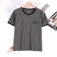 thumbnail image 1 of L-4X Big & Tall Pajama T-Shirts for Men with Pocket Plus Size Short Sleeve Tees Tops Mens Casual Pullover Crewneck Loungewear Tshirts 2025, 1 of 3