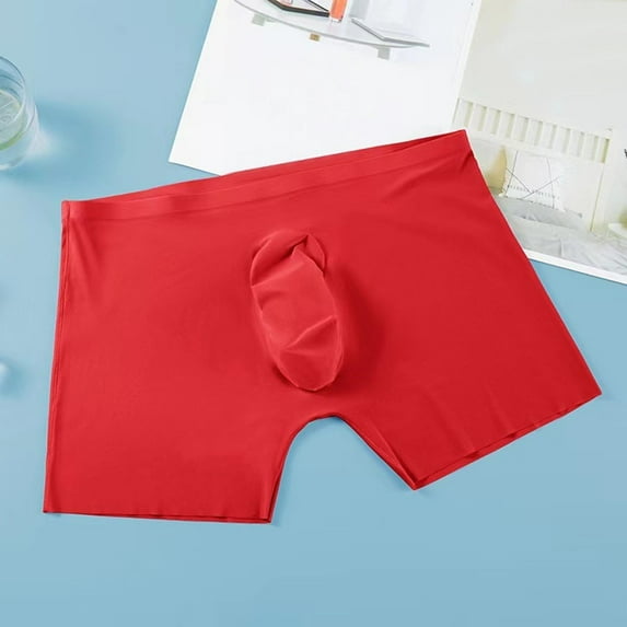 L-4X Mens Big & Tall Boxer Briefs Plus Size Lightweight Silk Underwear Breathable Solid Color Stretchy Slim-Fit Basic Boxers Shorts