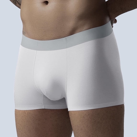 L-4X Mens Big & Tall Boxer Briefs Plus Size Modal Underwear Breathable Solid Color Casual Stretchy Full-Coverage Mid Waisted Seamless-Boxers