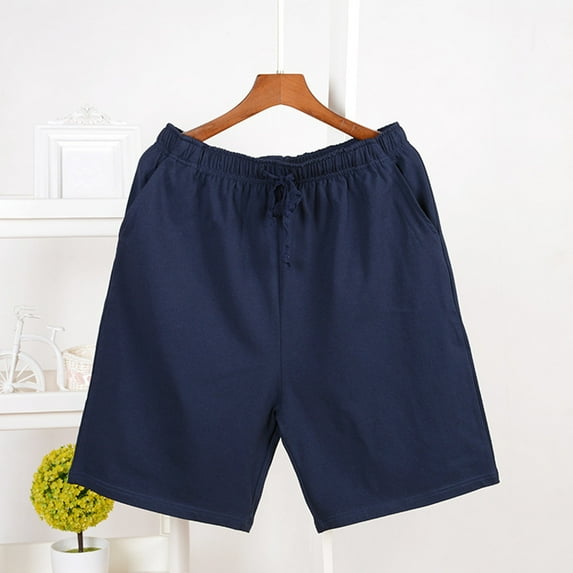 L-4X Mens Big & Tall Pajama Shorts with Pockets Plus Size Drawstring Elastic Waist Casual Solid Color Wide Leg Loose Loungewear Shorts