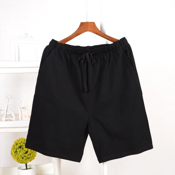 L-4X Mens Big & Tall Pajama Shorts with Pockets Plus Size Drawstring Elastic Waist Casual Solid Color Wide Leg Loose Loungewear Shorts