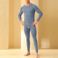 thumbnail image 1 of L-4X Plus Size Long Johns for Men Thermal Sets Warm Woolen Stretchy Slim Solid Color Long Sleeve Shirts and Pants 2 Piece Homewear Thermals Outfits, 1 of 4