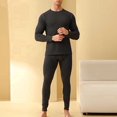 thumbnail image 1 of L-4X Plus Size Long Johns for Men Thermal Sets Warm Woolen Stretchy Slim Solid Color Long Sleeve Shirts and Pants 2 Piece Homewear Thermals Outfits, 1 of 4