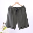 thumbnail image 1 of L-4X Plus Size Pajama Shorts for Men with Pockets Big & Tall Casual Solid Drawstring Elastic Waist Wide Leg Loungewear Bermuda Short, 1 of 3