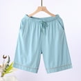 thumbnail image 1 of L-4X Plus Size Pajama Shorts for Men with Pockets Big & Tall Casual Solid Drawstring Elastic Waist Wide Leg Loungewear Bermuda Short, 1 of 3