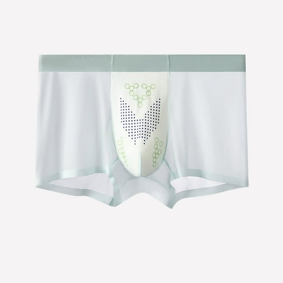 L-4X Plus Size Silk Underwear for Men Big and Tall Breathable Underwear Mens Casual Solid Color Stretchy Lightweight Mid Waisted Boxers