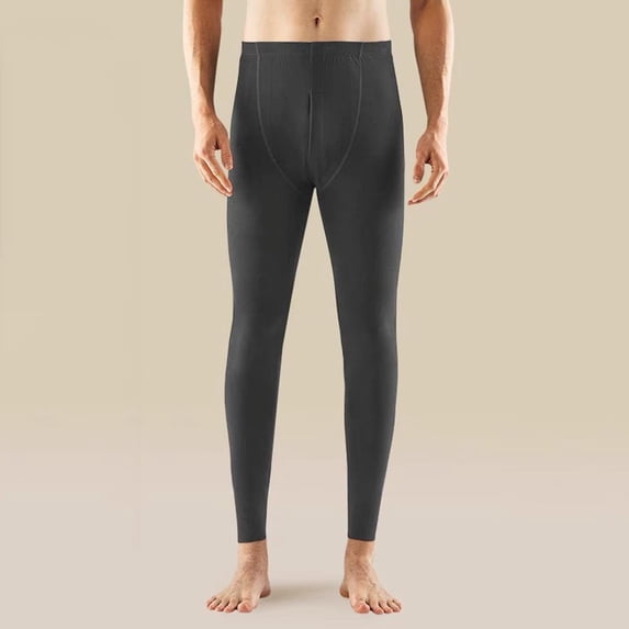 L-4X Plus Size Thermal Pants for Men High Waisted Stretchy Slim Underwear Tights Mens Casual Solid Color Basic Thermals Leggings Pant