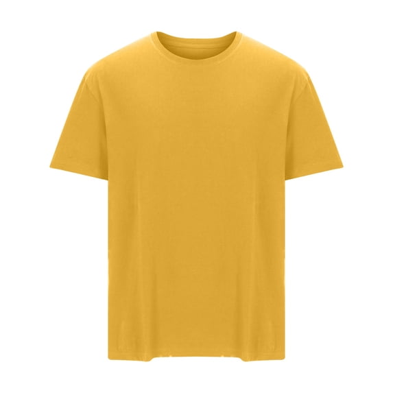 L-5X Plus Size Mens Big & Tall T Shirts Short Sleeve Crewneck Tees Tops Pullover Solid Color Stretchy Slim Breathable Loungewear Workout Tees Tops