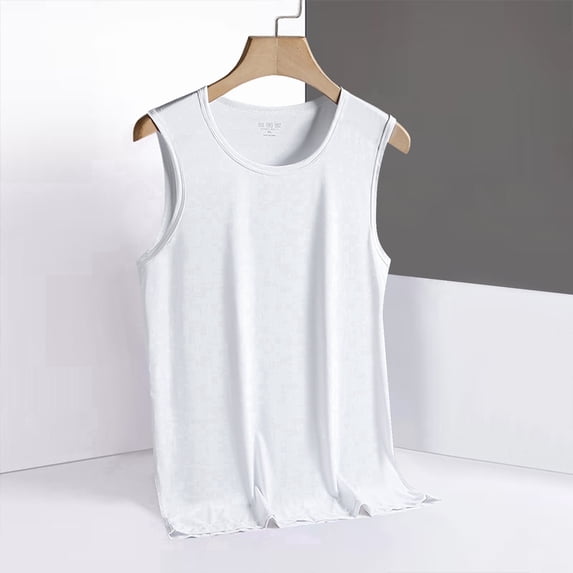 L-5X Plus Size Tank Tops for Men Sleeveless Crewneck Muscle Shirts Mens Casual Solid Stretchy Slim Pullover Basic Athletic Workout Undershirts Vests