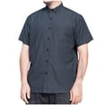 thumbnail image 1 of L-6X Mens Shirts Big & Tall Short Sleeve Button-Down Collar Tshirts Shirt with Pocket Plus Size Casual Plaid Printed Office Work Tees Tops, 1 of 4
