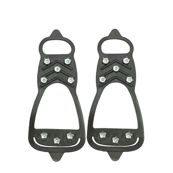 L 8-Point Ice Cleats For Shoes, Non-Slip Snow Traction For Walking - Black