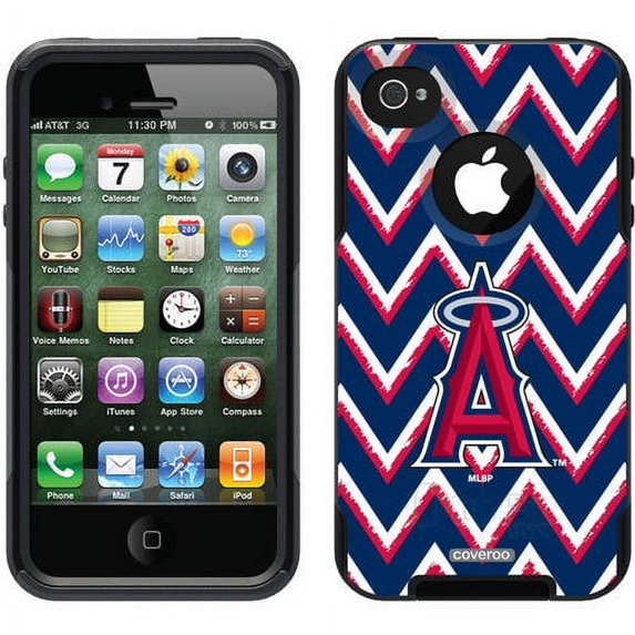 L.A. Angels of Anaheim Sketchy Chevron Design on OtterBox Commuter Series Case for Apple iPhone 4/4s