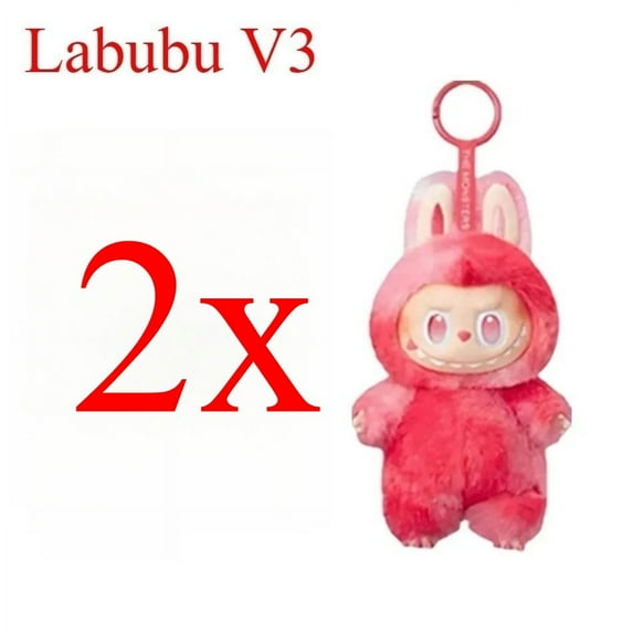 L&A_B'u-B"us. V3 3.0 Plush Keychain Doll - Cute Stuffed Animal Charm for Backpacks, Purses & Keys, Soft Mini Pendant Gift (Stress Relief Toy)
