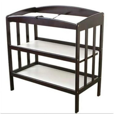 Wood Changing Table with Two Storage Shelves