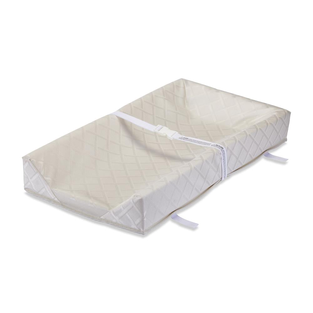White 37" 3-Sided Jacquard Baby Changing Pad