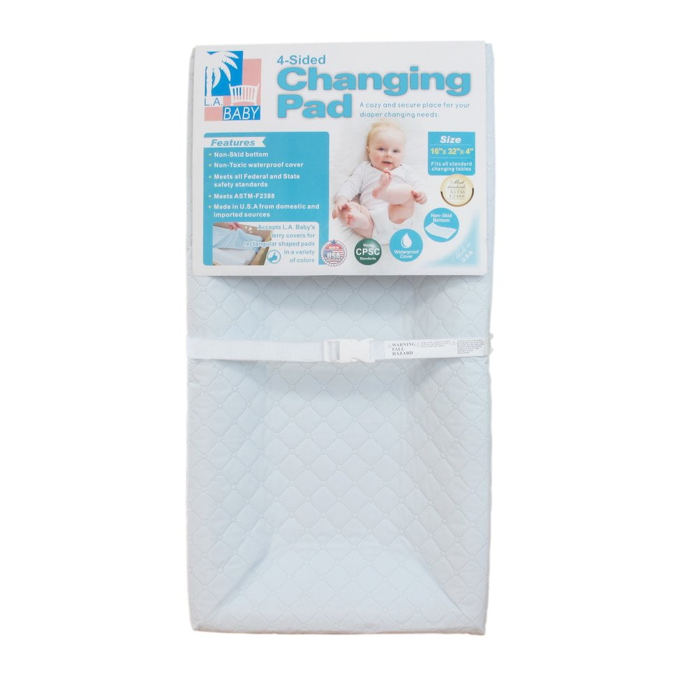 La Baby 4 Sided Changing Pad, White, 30
