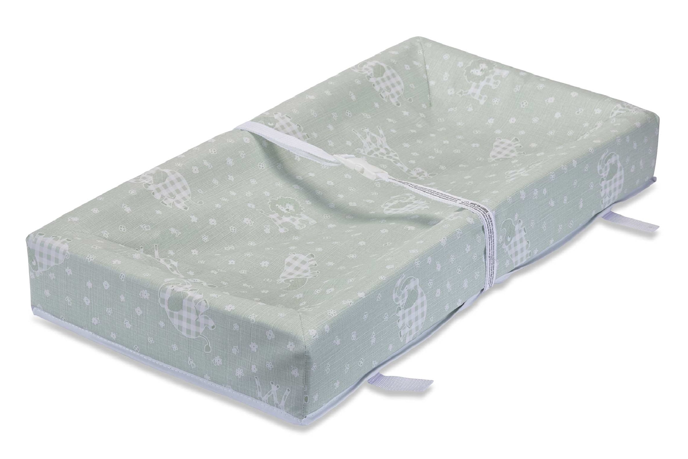 LA Baby 4-Sided Square-Corner Waterproof Diaper Changing Pad with Easy to Clean Cover, Sage Green