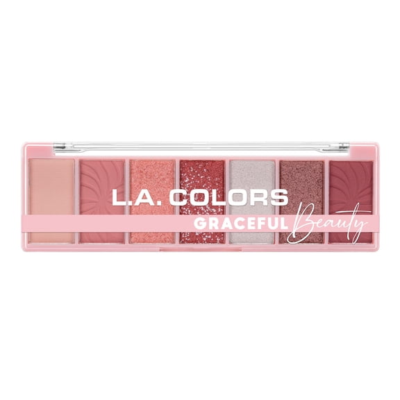 L.A. COLORS 7 Color Eyeshadow Palette, Graceful, Pink Shades, 0.22 oz