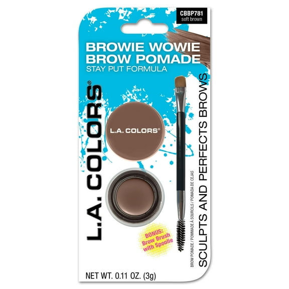 L.A. COLORS Browie Wowie Lasting & Smudge-Proof Creamy Brow Promade, Soft Brown