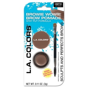 L.A. COLORS Browie Wowie Lasting & Smudge-Proof Creamy Brow Promade, Soft Brown, 0.11 oz