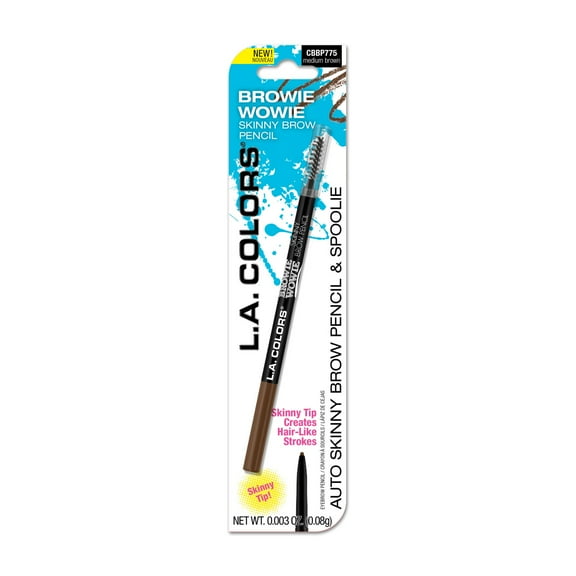 L.A. COLORS Browie Wowie Precision Smudge-Proof Retractable Eyebrow Pencil, Medium Brown